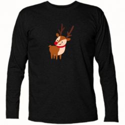 Футболка с длинным рукавом Deer with red nose - PrintSalon