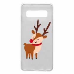 Чехол для Samsung S10 Deer with red nose - PrintSalon