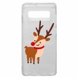 Чехол для Samsung S10+ Deer with red nose - PrintSalon