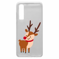 Чехол для Huawei P30 Deer with red nose - PrintSalon
