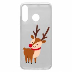 Чехол для Huawei P30 Lite Deer with red nose - PrintSalon