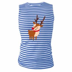 Майка-тельняшка Deer with red nose - PrintSalon