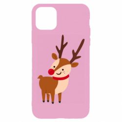 Чехол для iPhone 11 Deer with red nose - PrintSalon