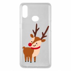 Чехол для Samsung A10s Deer with red nose - PrintSalon