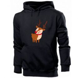 Мужское худи Deer with red nose - PrintSalon