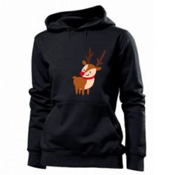 Женское худи Deer with red nose - PrintSalon