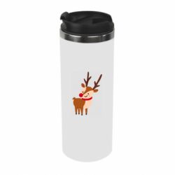 Термокружка Deer with red nose - PrintSalon