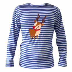 Тельняшка с длинным рукавом Deer with red nose - PrintSalon