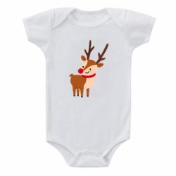 Детский бодик Deer with red nose - PrintSalon