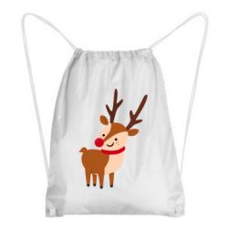 Рюкзак-мешок Deer with red nose - PrintSalon