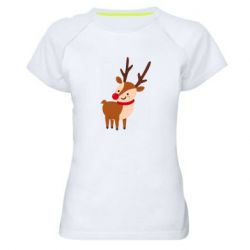 Женская футболка для спорта Deer with red nose - PrintSalon