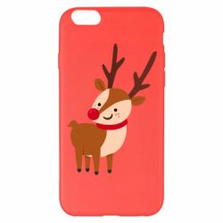 Чехол для iPhone 6 Plus/6S Plus Deer with red nose - PrintSalon