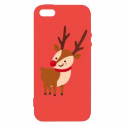 Чехол для iPhone5/5S/SE Deer with red nose - PrintSalon