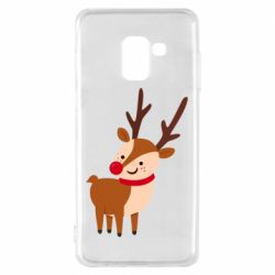 Чехол для Samsung A8 2018 Deer with red nose - PrintSalon