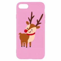Чехол для iPhone 8 Deer with red nose - PrintSalon