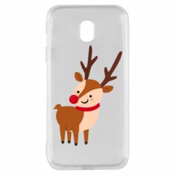 Чехол для Samsung J3 2017 Deer with red nose - PrintSalon