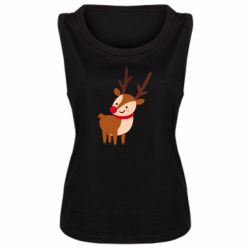 Женская майка Deer with red nose - PrintSalon