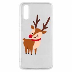 Чехол для Huawei P20 Deer with red nose - PrintSalon