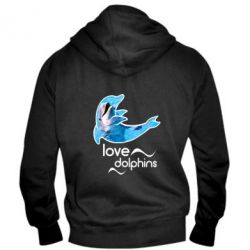 Мужское худи на молнии Дельфин - PrintSalon