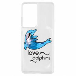 Чехол для Samsung S21 Ultra Дельфин - PrintSalon