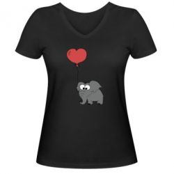 Женская футболка с V-образным вырезом Delicious elephant - PrintSalon