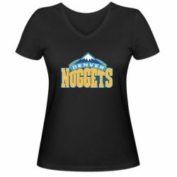 Женская футболка с V-образным вырезом Denver Nuggets - PrintSalon