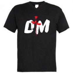 Мужская футболка  с V-образным вырезом depeche mode logo - PrintSalon