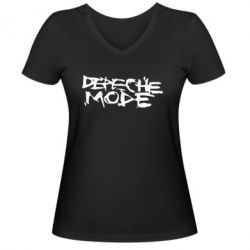 Женская футболка с V-образным вырезом Depeche mode-PrintSalon Женская футболка с V-образным вырезом Depeche mode