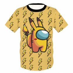 Детская 3D футболка Among Us - Pikachu skin - PrintSalon