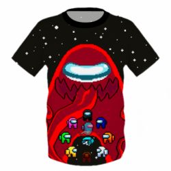 Дитяча 3D футболка Among us pixels - PrintSalon