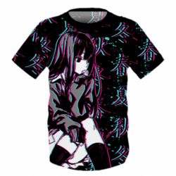 Дитяча 3D футболка Anime Girl Glitch - PrintSalon