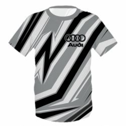 Детская 3D футболка Audi and gray background - PrintSalon
