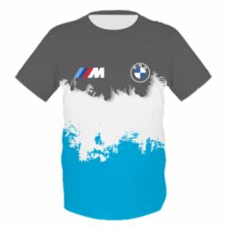 Детская 3D футболка BMW logo and gray background - PrintSalon