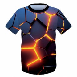 Дитяча 3D футболка Cracked Blocks - PrintSalon