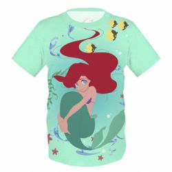 Дитяча 3D футболка Cute and shy Ariel - PrintSalon
