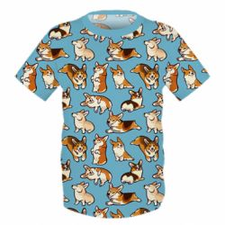 Дитяча 3D футболка Cute Corgis - PrintSalon