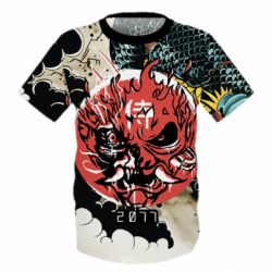 Дитяча 3D футболка Cyberpunk 2077 Dragon - PrintSalon