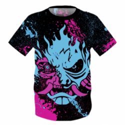 Дитяча 3D футболка Cyberpunk Spray Neon - PrintSalon