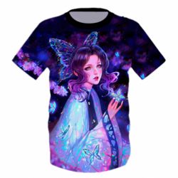 Детская 3D футболка Demon Slayer - Shinobu Kocho - PrintSalon