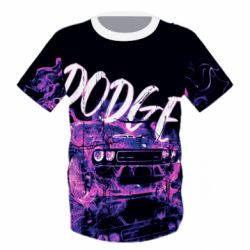Дитяча 3D футболка Dodge Art neon - PrintSalon