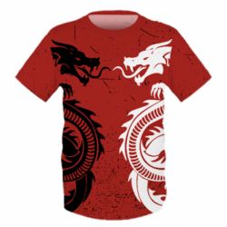 Дитяча 3D футболка Dragons Black White - PrintSalon