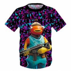 Детская 3D футболка Fishstick With A Gun - PrintSalon