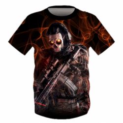 Детская 3D футболка Ghost On Fire - PrintSalon