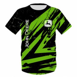 Дитяча 3D футболка John Deere and green background - PrintSalon
