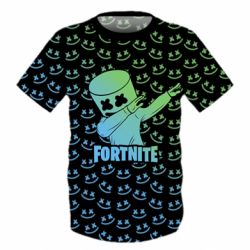Детская 3D футболка Marshmello Fortnite Dab Neon - PrintSalon