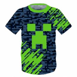 Детская 3D футболка Minecraft Creeper - PrintSalon
