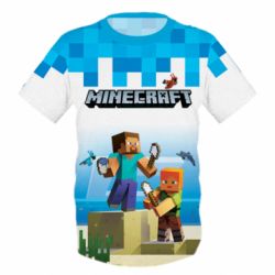 Детская 3D футболка Minecraft summer - PrintSalon