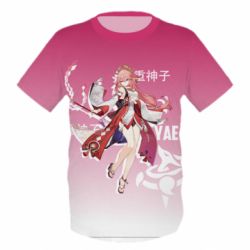 Дитяча 3D футболка Mischievous Yae Miko - PrintSalon