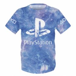 Дитяча 3D футболка Playstation on tai dai background - PrintSalon