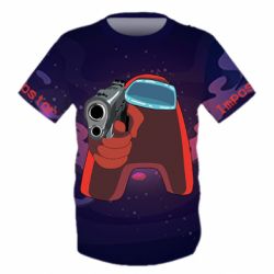 Дитяча 3D футболка Red With A Gun - PrintSalon